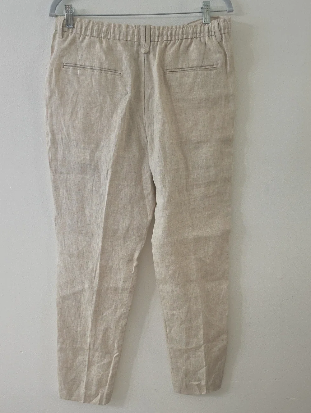 ZARA  women Linen Chinos in Light Natural